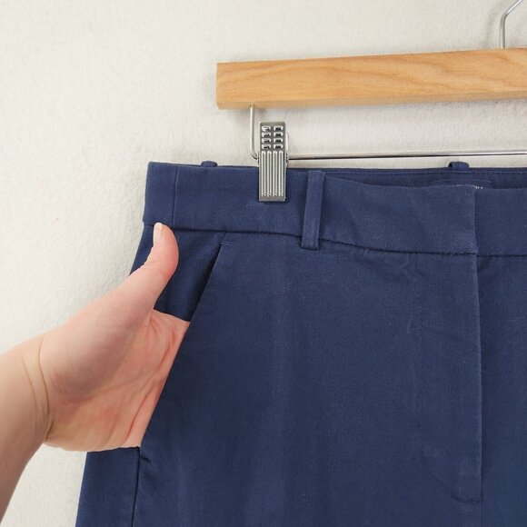 J Crew Pants Womens 8 Navy Blue Kallie Straight Leg High Rise Classic Trousers - Picture 2 of 12